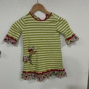 Girls J. Khaki reindeer dress